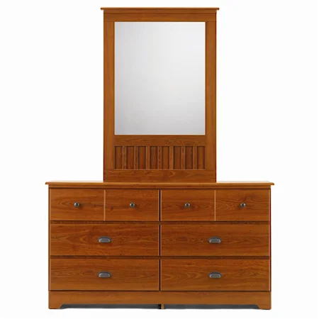 6 Drawer Dresser & Framed Mirror